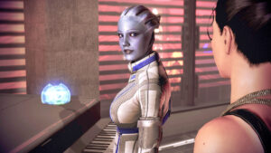 Shepard speaking with Liara about a song she knew